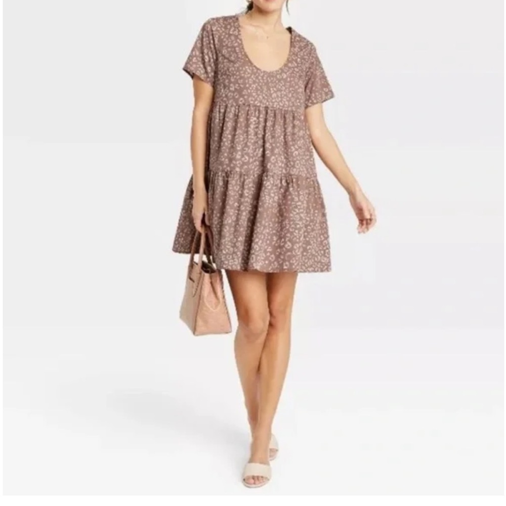 A New Day NWOT Ruffle Tier Baby Doll Pockets Dress  size L